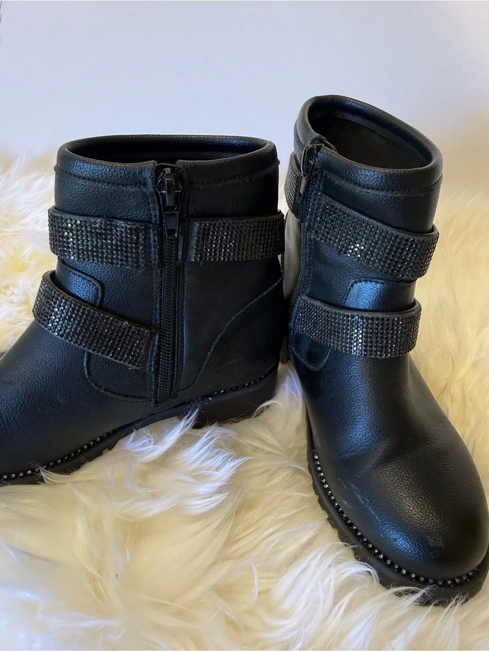 Kids Studded Buckle Ankle Boots
